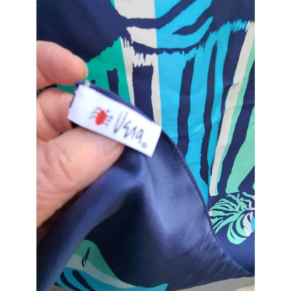 Vers Silk Blue Zebra Scarf